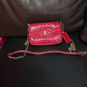 Cute Little Red Textured Crossbody Bag